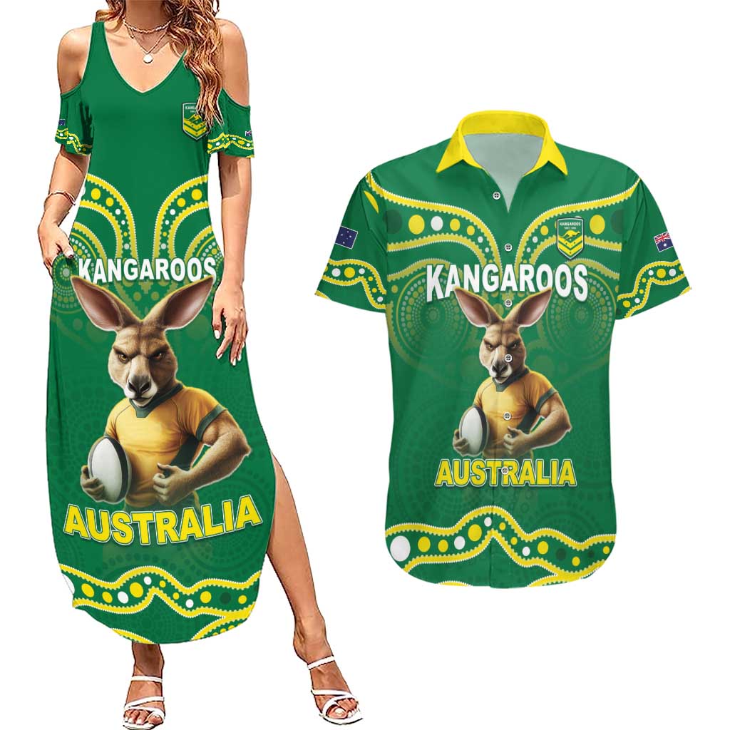 Australia Rugby Custom Couples Matching Summer Maxi Dress and Hawaiian Shirt Kangaroos Make History Pacific Champions