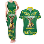 Australia Rugby Custom Couples Matching Tank Maxi Dress and Hawaiian Shirt Kangaroos Make History Pacific Champions