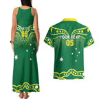 Australia Rugby Custom Couples Matching Tank Maxi Dress and Hawaiian Shirt Kangaroos Make History Pacific Champions