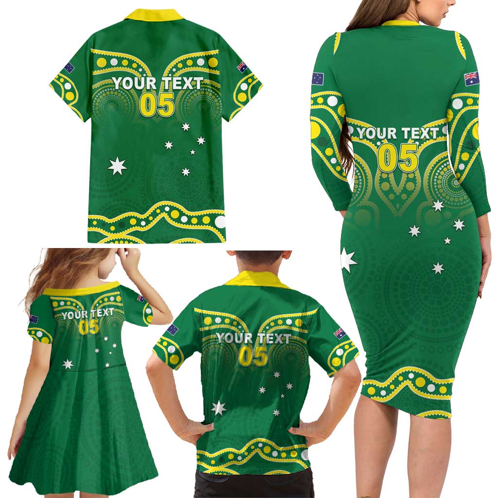 Australia Rugby Custom Family Matching Long Sleeve Bodycon Dress and Hawaiian Shirt Kangaroos Make History Pacific Champions