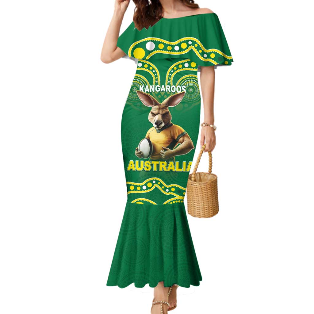 Australia Rugby Custom Family Matching Mermaid Dress and Hawaiian Shirt Kangaroos Make History Pacific Champions