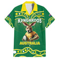 Australia Rugby Custom Family Matching Off The Shoulder Long Sleeve Dress and Hawaiian Shirt Kangaroos Make History Pacific Champions