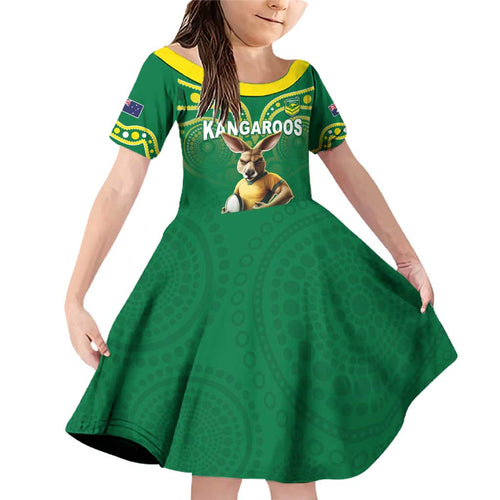 Australia Rugby Custom Family Matching Off Shoulder Short Dress and Hawaiian Shirt Kangaroos Make History Pacific Champions