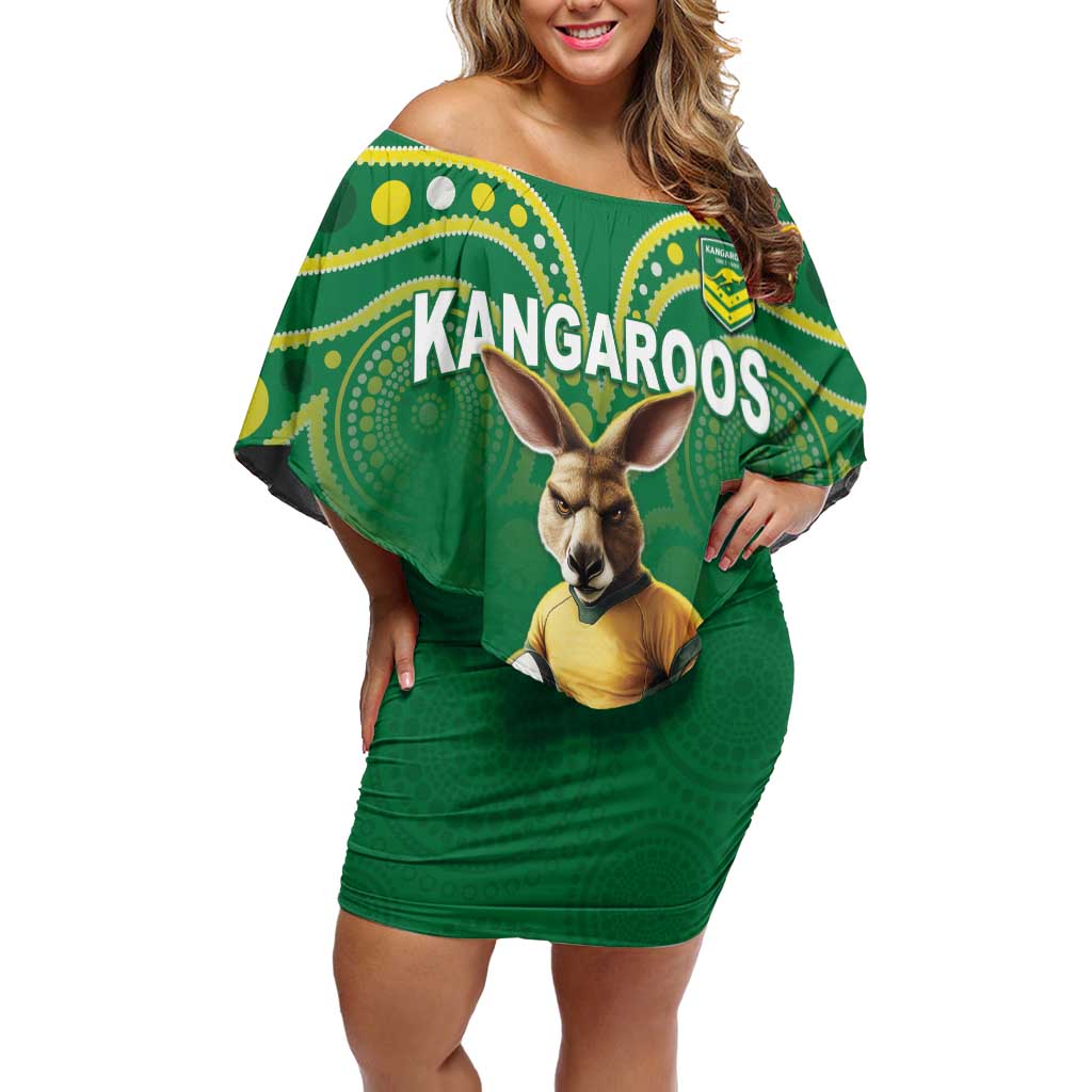 Australia Rugby Custom Family Matching Off Shoulder Short Dress and Hawaiian Shirt Kangaroos Make History Pacific Champions