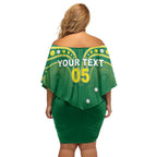Australia Rugby Custom Family Matching Off Shoulder Short Dress and Hawaiian Shirt Kangaroos Make History Pacific Champions