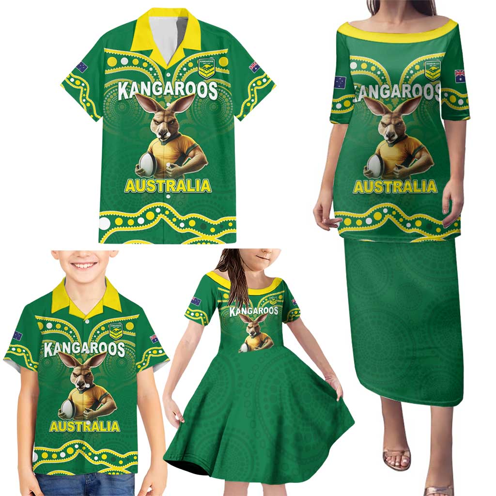 Australia Rugby Custom Family Matching Puletasi and Hawaiian Shirt Kangaroos Make History Pacific Champions