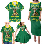 Australia Rugby Custom Family Matching Puletasi and Hawaiian Shirt Kangaroos Make History Pacific Champions
