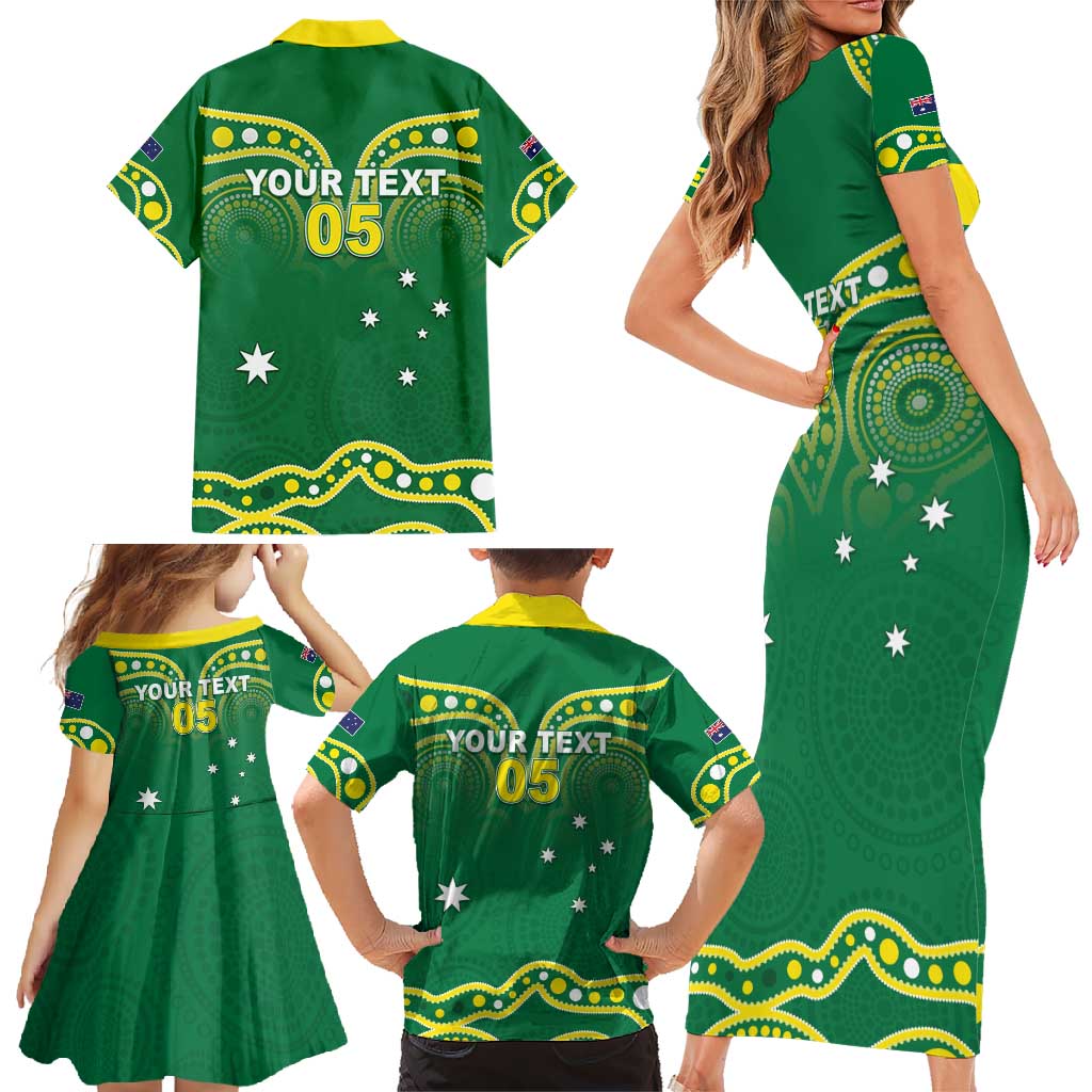 Australia Rugby Custom Family Matching Short Sleeve Bodycon Dress and Hawaiian Shirt Kangaroos Make History Pacific Champions
