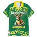 Australia Rugby Custom Family Matching Short Sleeve Bodycon Dress and Hawaiian Shirt Kangaroos Make History Pacific Champions