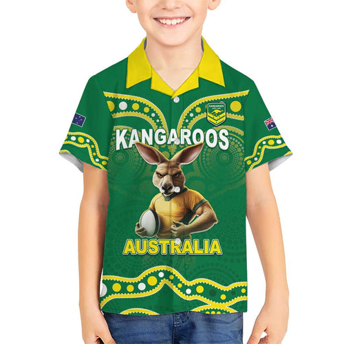 Australia Rugby Custom Family Matching Short Sleeve Bodycon Dress and Hawaiian Shirt Kangaroos Make History Pacific Champions