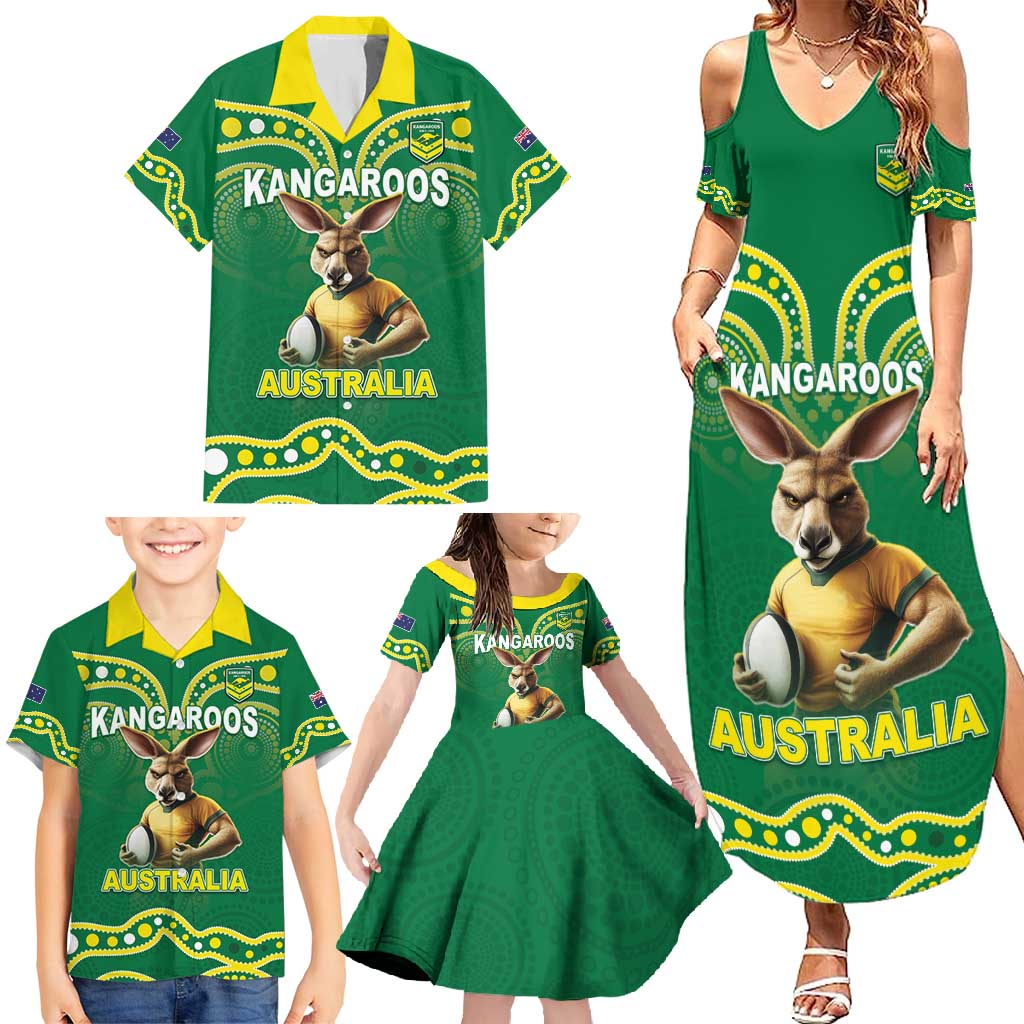 Australia Rugby Custom Family Matching Summer Maxi Dress and Hawaiian Shirt Kangaroos Make History Pacific Champions