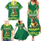 Australia Rugby Custom Family Matching Summer Maxi Dress and Hawaiian Shirt Kangaroos Make History Pacific Champions