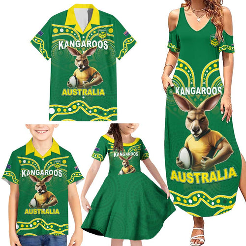 Australia Rugby Custom Family Matching Summer Maxi Dress and Hawaiian Shirt Kangaroos Make History Pacific Champions