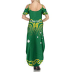 Australia Rugby Custom Family Matching Summer Maxi Dress and Hawaiian Shirt Kangaroos Make History Pacific Champions