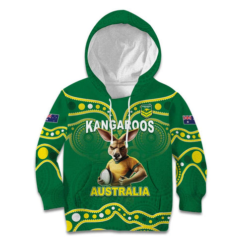 Australia Rugby Custom Kid Hoodie Kangaroos Make History Pacific Champions