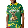 Australia Rugby Custom Kid Polo Shirt Kangaroos Make History Pacific Champions