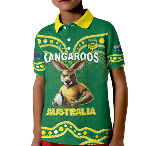 Australia Rugby Custom Kid Polo Shirt Kangaroos Make History Pacific Champions