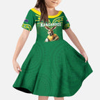 Australia Rugby Custom Kid Short Sleeve Dress Kangaroos Make History Pacific Champions
