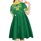 Australia Rugby Custom Kid Short Sleeve Dress Kangaroos Make History Pacific Champions