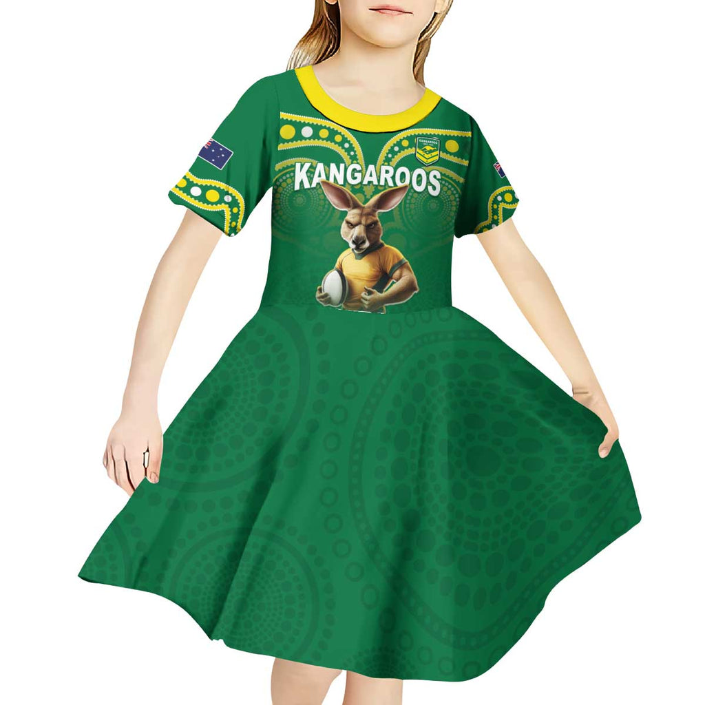 Australia Rugby Custom Kid Short Sleeve Dress Kangaroos Make History Pacific Champions