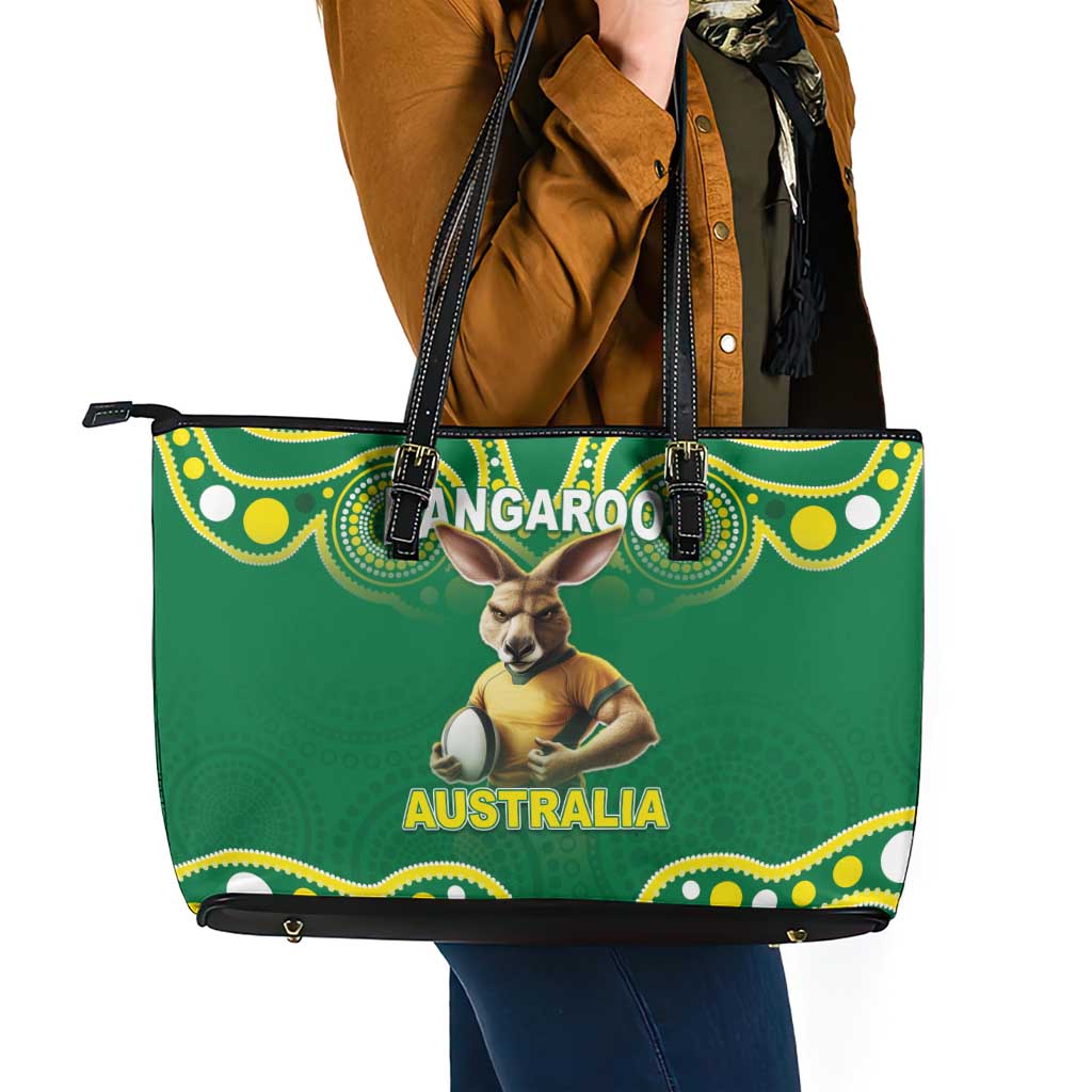 Australia Rugby Custom Leather Tote Bag Kangaroos Make History Pacific Champions