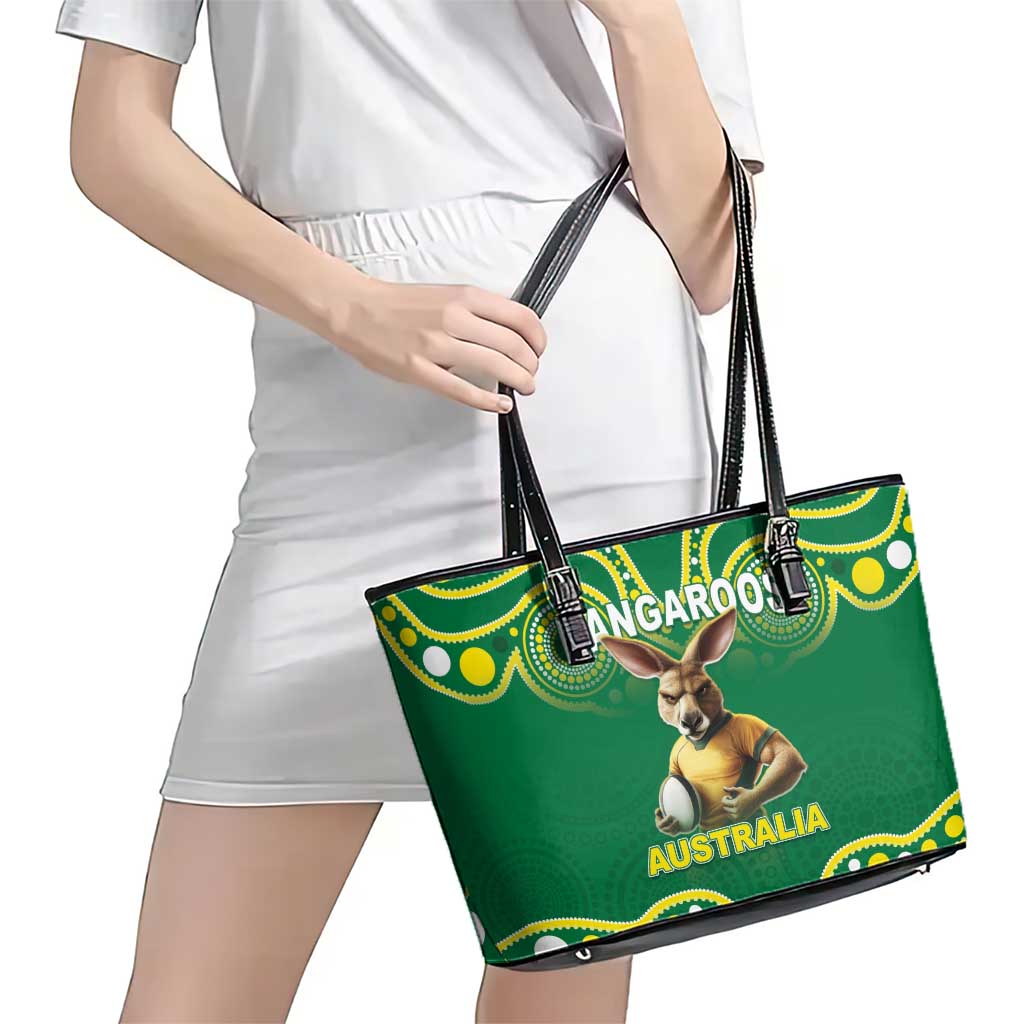 Australia Rugby Custom Leather Tote Bag Kangaroos Make History Pacific Champions