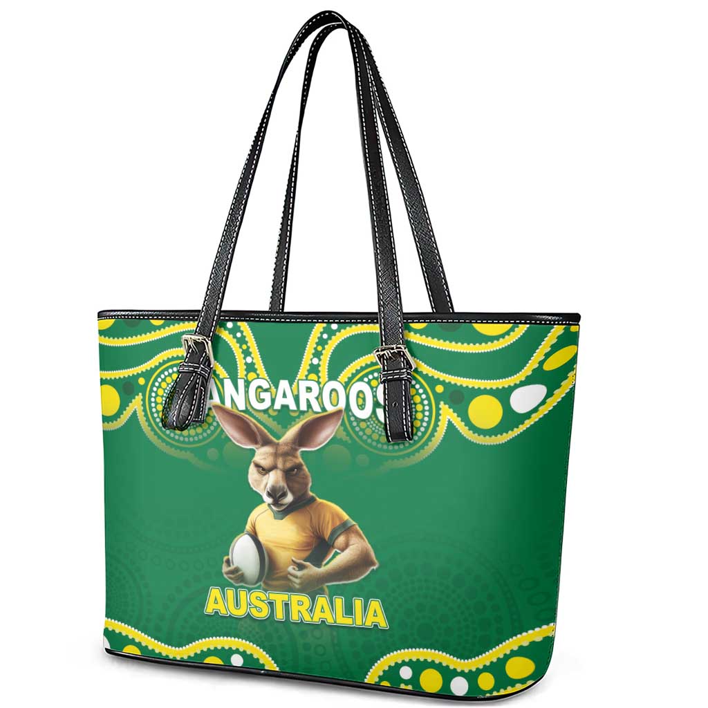 Australia Rugby Custom Leather Tote Bag Kangaroos Make History Pacific Champions