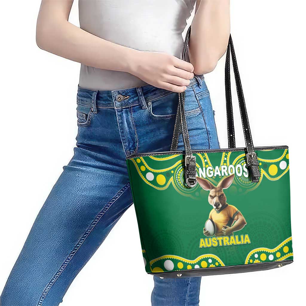 Australia Rugby Custom Leather Tote Bag Kangaroos Make History Pacific Champions