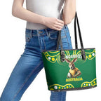 Australia Rugby Custom Leather Tote Bag Kangaroos Make History Pacific Champions