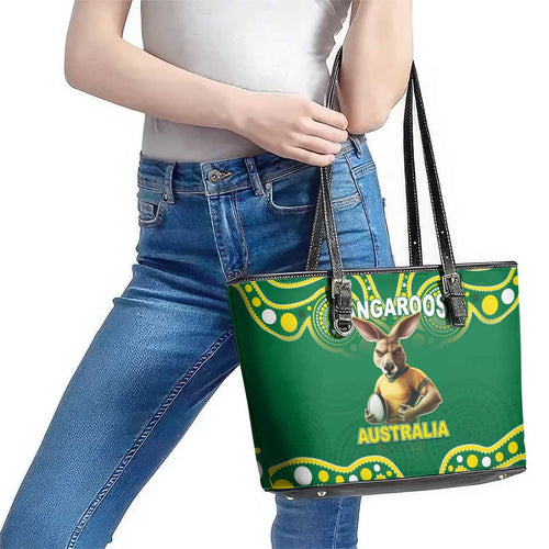 Australia Rugby Custom Leather Tote Bag Kangaroos Make History Pacific Champions
