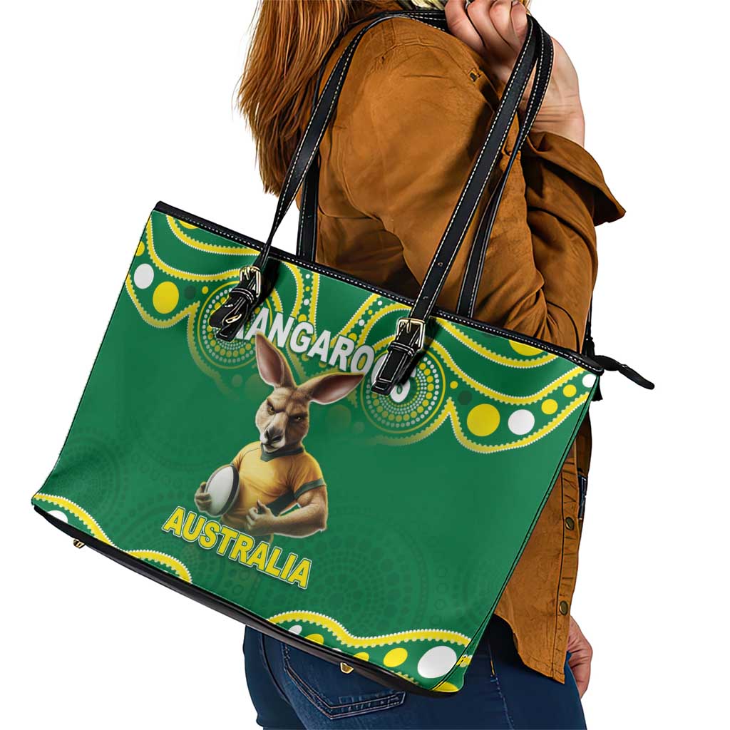 Australia Rugby Custom Leather Tote Bag Kangaroos Make History Pacific Champions