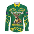 Australia Rugby Custom Long Sleeve Button Shirt Kangaroos Make History Pacific Champions