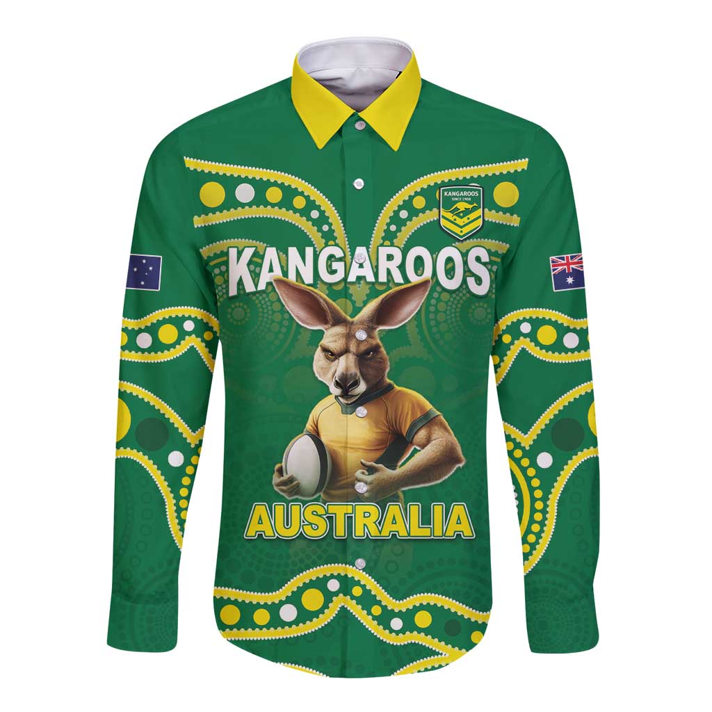 Australia Rugby Custom Long Sleeve Button Shirt Kangaroos Make History Pacific Champions