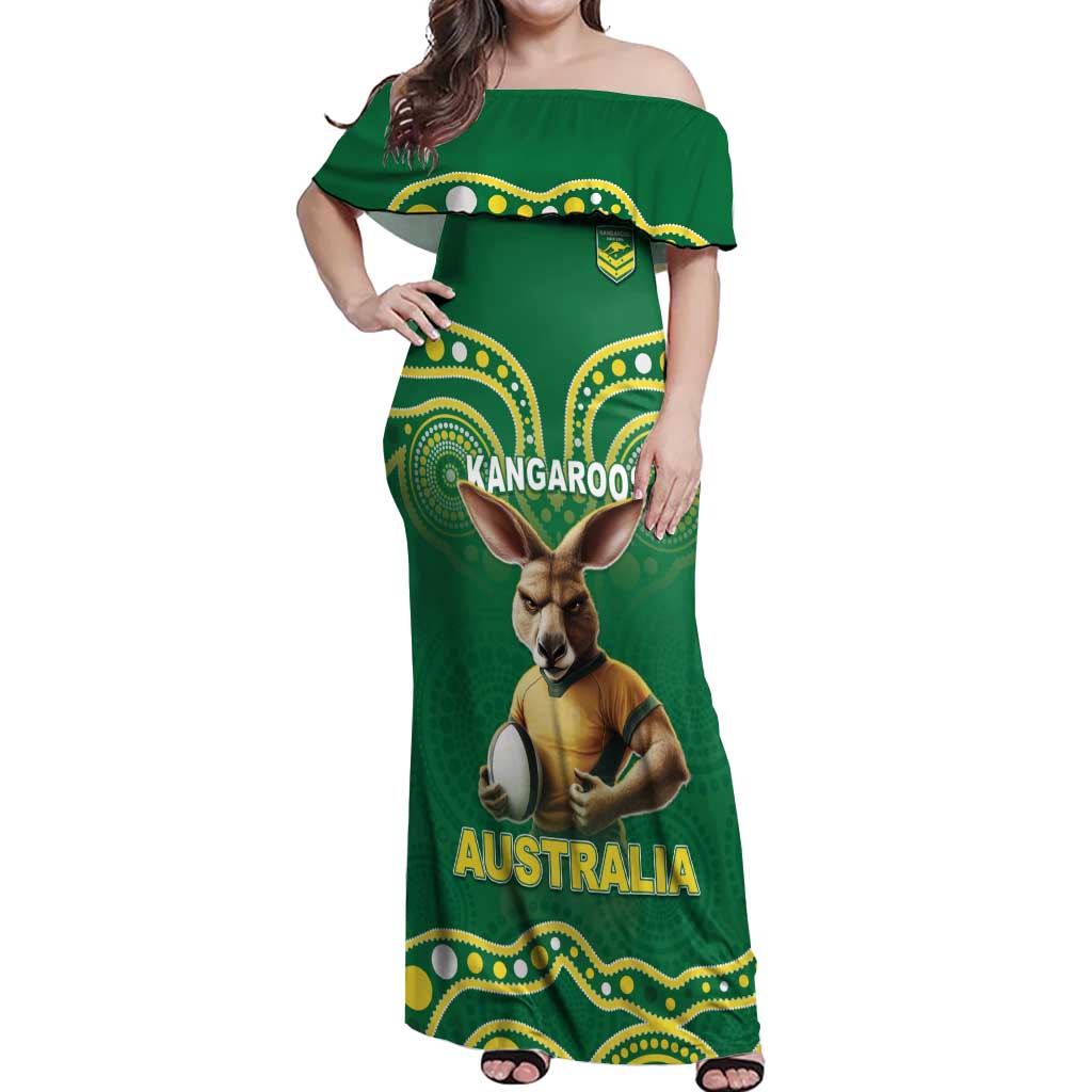 Australia Rugby Custom Off Shoulder Maxi Dress Kangaroos Make History Pacific Champions