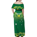 Australia Rugby Custom Off Shoulder Maxi Dress Kangaroos Make History Pacific Champions
