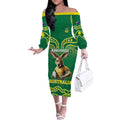 Australia Rugby Custom Off The Shoulder Long Sleeve Dress Kangaroos Make History Pacific Champions