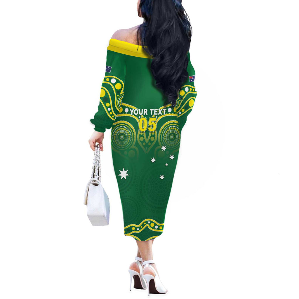 Australia Rugby Custom Off The Shoulder Long Sleeve Dress Kangaroos Make History Pacific Champions