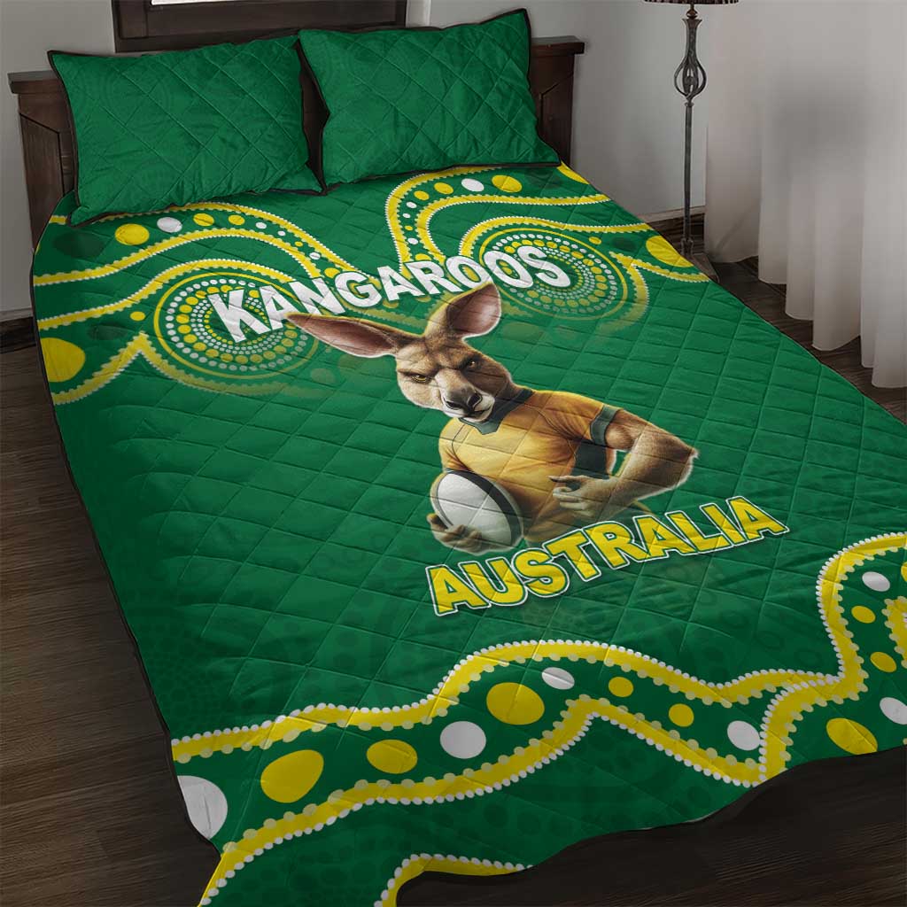 Australia Rugby Custom Quilt Bed Set Kangaroos Make History Pacific Champions