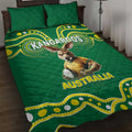 Australia Rugby Custom Quilt Bed Set Kangaroos Make History Pacific Champions