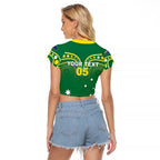 Australia Rugby Custom Raglan Cropped T Shirt Kangaroos Make History Pacific Champions