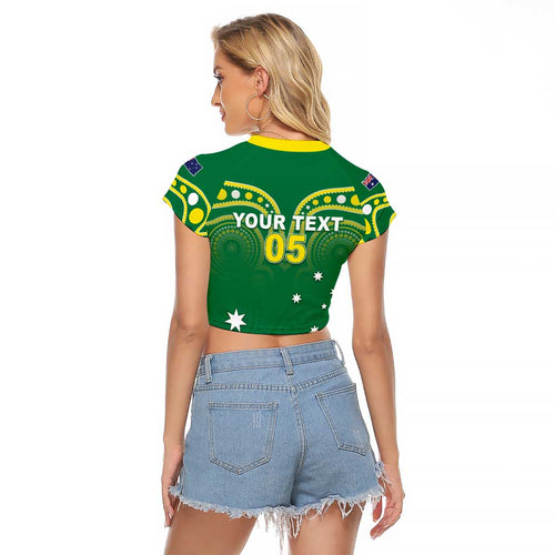 Australia Rugby Custom Raglan Cropped T Shirt Kangaroos Make History Pacific Champions