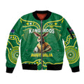 Australia Rugby Custom Sleeve Zip Bomber Jacket Kangaroos Make History Pacific Champions