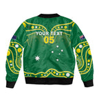 Australia Rugby Custom Sleeve Zip Bomber Jacket Kangaroos Make History Pacific Champions
