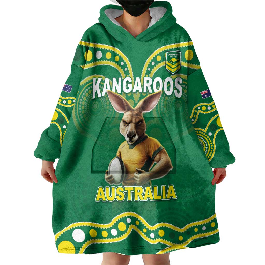 Australia Rugby Custom Wearable Blanket Hoodie Kangaroos Make History Pacific Champions