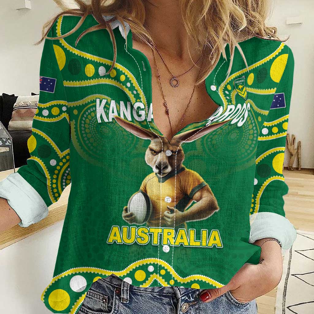Australia Rugby Custom Women Casual Shirt Kangaroos Make History Pacific Champions