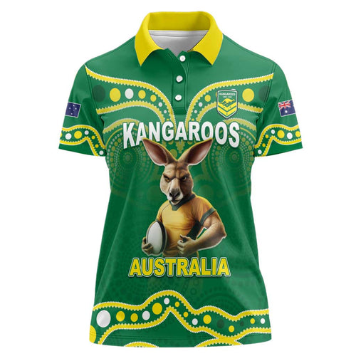 Australia Rugby Custom Women Polo Shirt Kangaroos Make History Pacific Champions