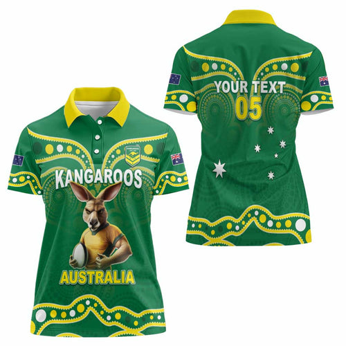 Australia Rugby Custom Women Polo Shirt Kangaroos Make History Pacific Champions