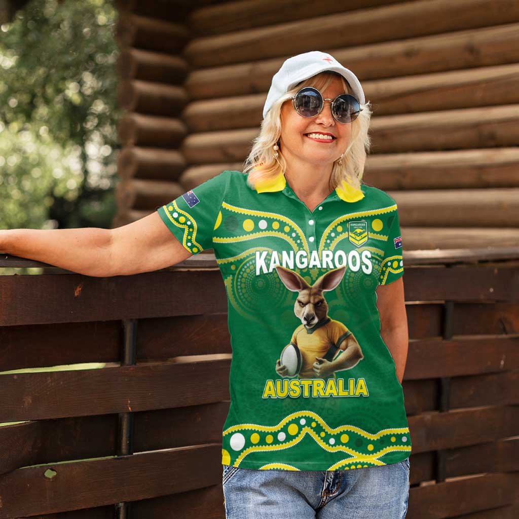 Australia Rugby Custom Women Polo Shirt Kangaroos Make History Pacific Champions