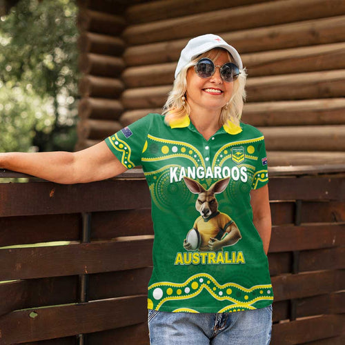 Australia Rugby Custom Women Polo Shirt Kangaroos Make History Pacific Champions