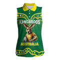 Australia Rugby Custom Women Sleeveless Polo Shirt Kangaroos Make History Pacific Champions